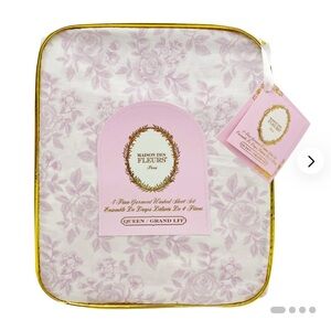 Maison Des Fleurs Lavender Floral Bedding Set with Satin Pillowcases